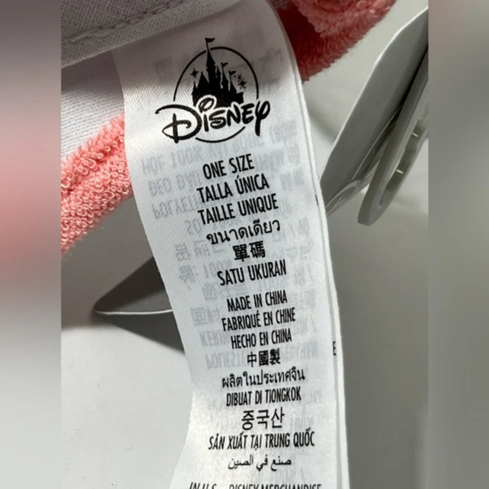 Disney Walt Disney World Terry‎ Cloth Visor adjustable White Pink hat one size - Picture 7 of 8
